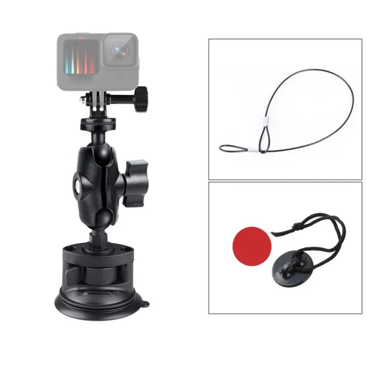 Giá đỡ gắn cốc hút đơn kèm adapter chân máy & dây thép & khóa an toàn, Cốc hút đơn