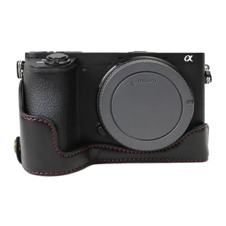 Đế nửa ốp máy ảnh bằng da PU ren 1/4 inch cho Sony ILCE-A6500 / A6500, dành cho Sony ILCE-A6500 / A6500