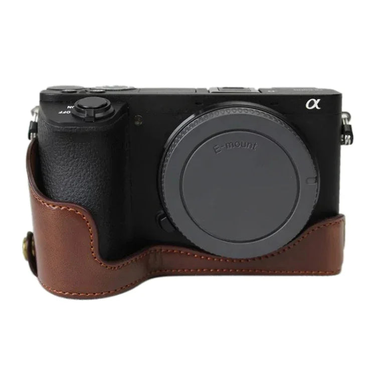 Đế nửa ốp máy ảnh bằng da PU ren 1/4 inch cho Sony ILCE-A6500 / A6500, dành cho Sony ILCE-A6500 / A6500