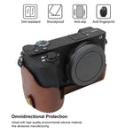 Đế nửa ốp máy ảnh bằng da PU ren 1/4 inch cho Sony ILCE-A6500 / A6500, dành cho Sony ILCE-A6500 / A6500