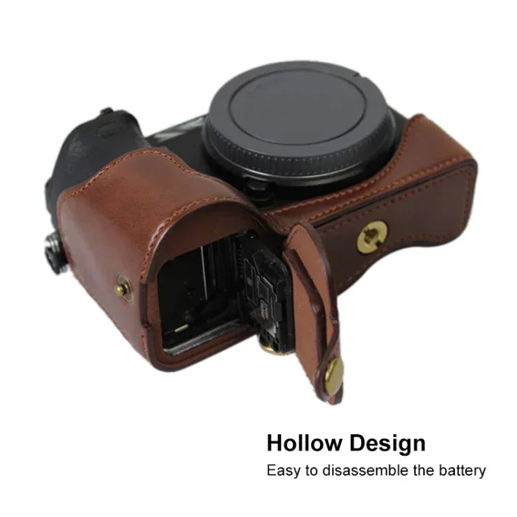 Đế nửa ốp máy ảnh bằng da PU ren 1/4 inch cho Sony ILCE-A6500 / A6500, dành cho Sony ILCE-A6500 / A6500