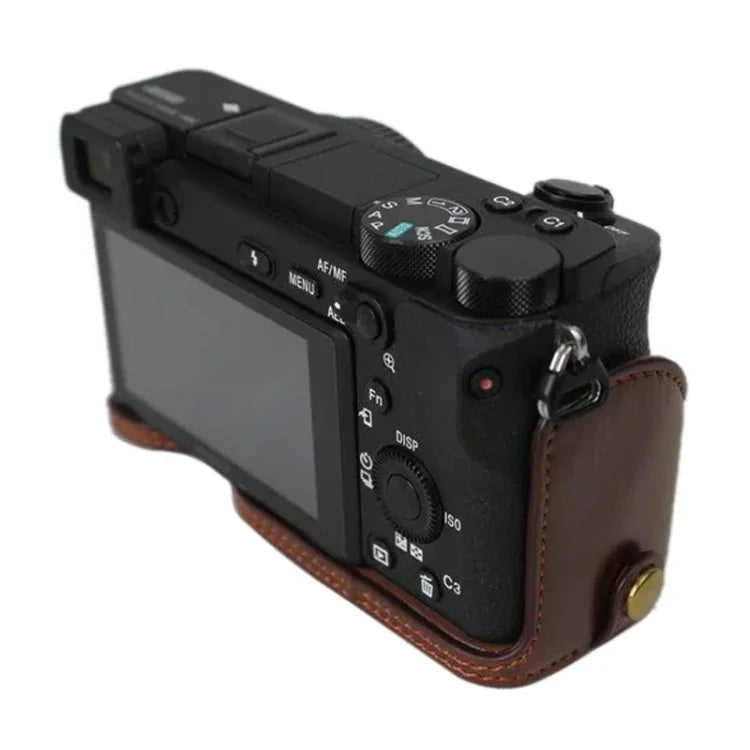 Đế nửa ốp máy ảnh bằng da PU ren 1/4 inch cho Sony ILCE-A6500 / A6500, dành cho Sony ILCE-A6500 / A6500