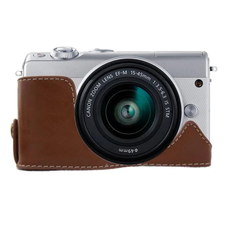 1/4 inch Thread PU Leather Camera Half Case Base for Canon EOS M100, For Canon EOS M100