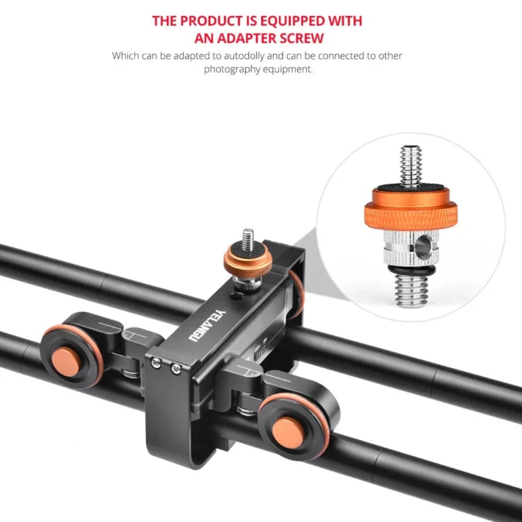 Thanh Trượt YELANGU L60E 60cm + Xe Đẩy Video 3 Bánh L4 với Kẹp Điện Thoại & Đầu Bi, L60E+L4X+PC03+T1