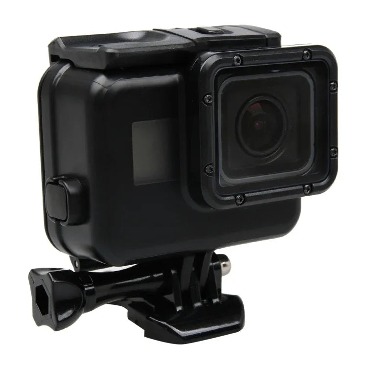 Bộ 2 trong 1 cho GoPro HERO5 gồm nắp lưng màn hình cảm ứng + vỏ bảo vệ chống nước 45m (Không cần tháo ống kính khi lắp) kèm khóa gắn cơ bản & vít dẫn, Không cần tháo ống kính