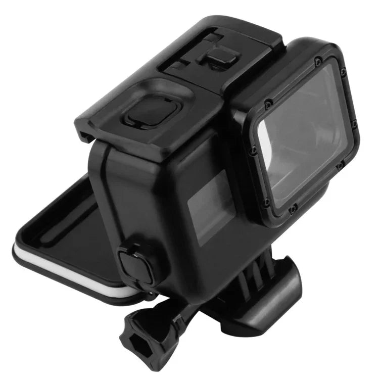 Bộ 2 trong 1 cho GoPro HERO5 gồm nắp lưng màn hình cảm ứng + vỏ bảo vệ chống nước 45m (Không cần tháo ống kính khi lắp) kèm khóa gắn cơ bản & vít dẫn, Không cần tháo ống kính