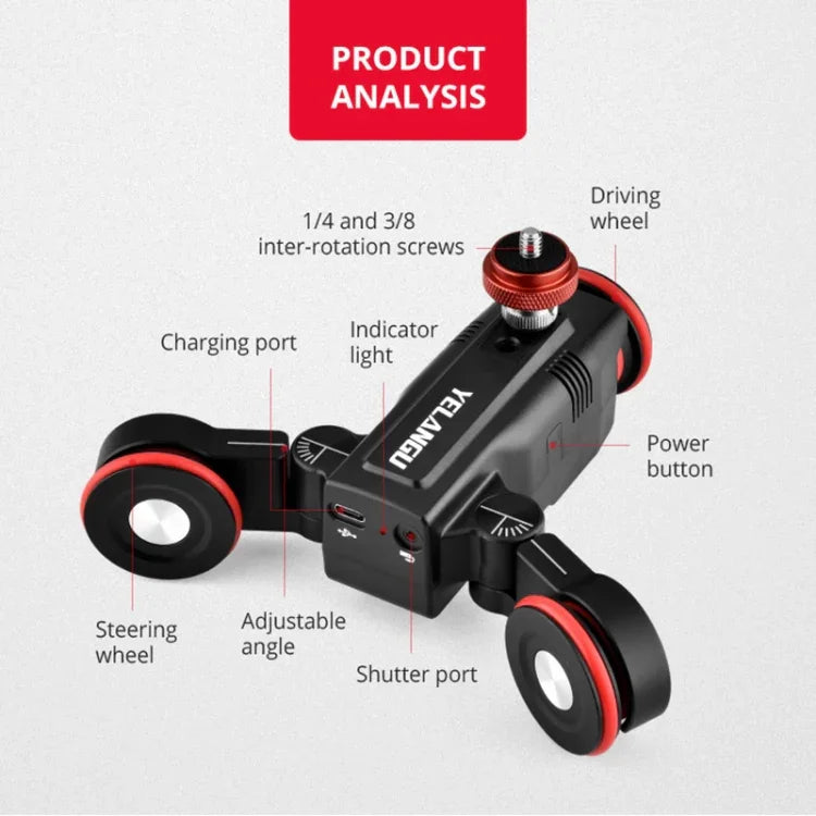 Thanh trượt máy ảnh ghép nối 60cm YELANGU L50E + Xe trượt L5i Dolly
