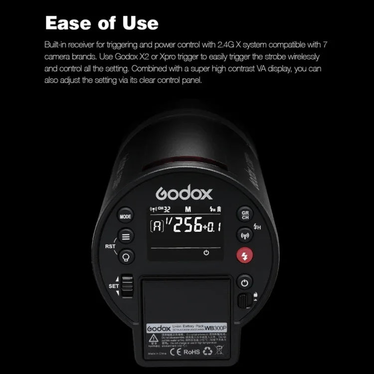 Godox AD300 Pro 300Ws TTL HSS Flash bỏ túi ngoài trời Speedlite, AD300 Pro