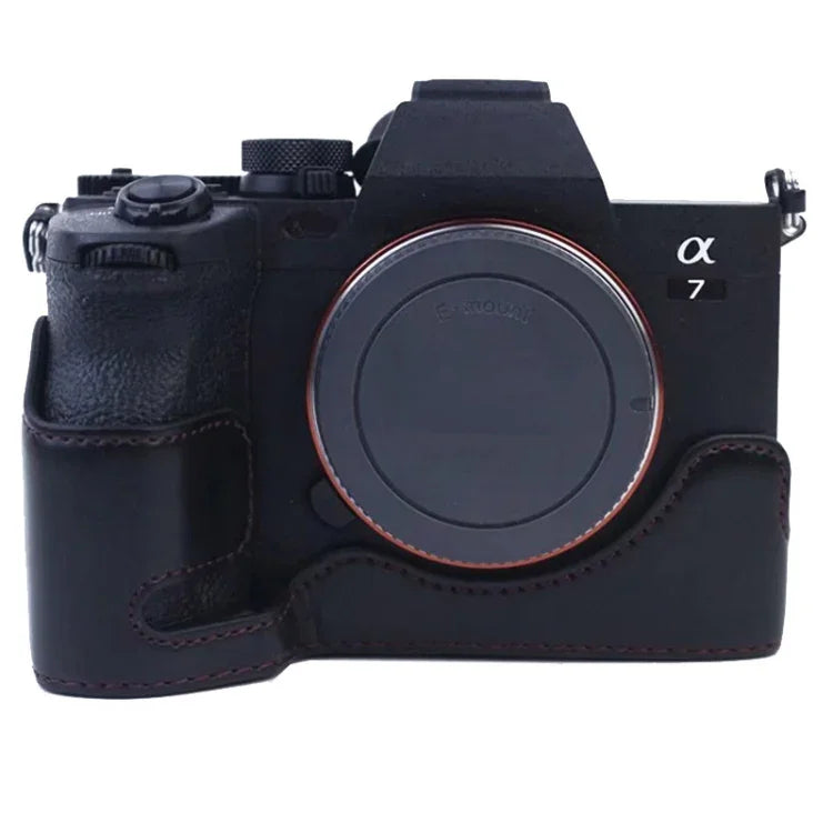 Đế nửa vỏ máy ảnh da PU ren 1/4 inch cho Sony A7 IV, Dành cho Sony A7 IV