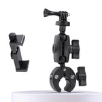 Giá đỡ tay lái xe đạp xe máy cho camera hành động có thể xoay 360 độ điều chỉnh với kẹp điện thoại, Phiên bản tiêu chuẩn có kẹp điện thoại