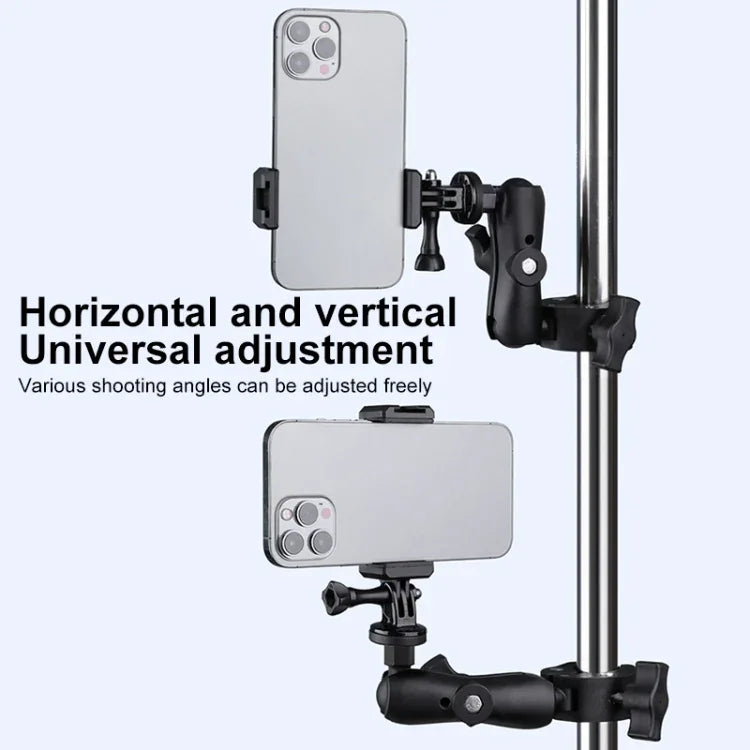 Giá đỡ tay lái xe đạp xe máy cho camera hành động có thể xoay 360 độ điều chỉnh với kẹp điện thoại, Phiên bản tiêu chuẩn có kẹp điện thoại