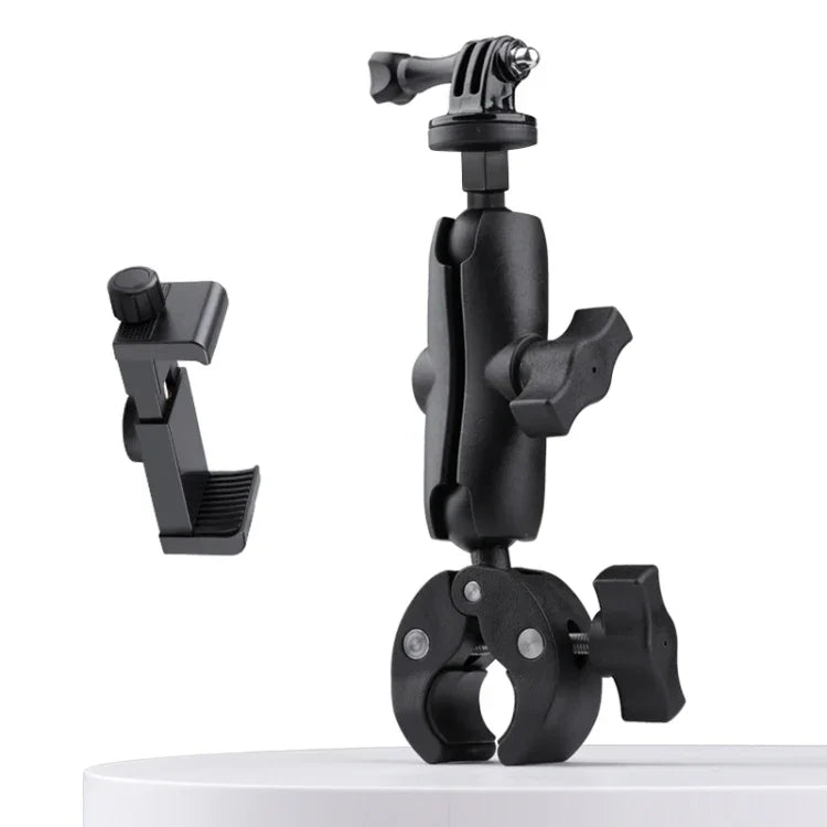 Phiên bản mở rộng giá đỡ tay lái xe đạp xe máy cho camera hành động có thể xoay 360 độ điều chỉnh với kẹp điện thoại, Phiên bản mở rộng có kẹp điện thoại