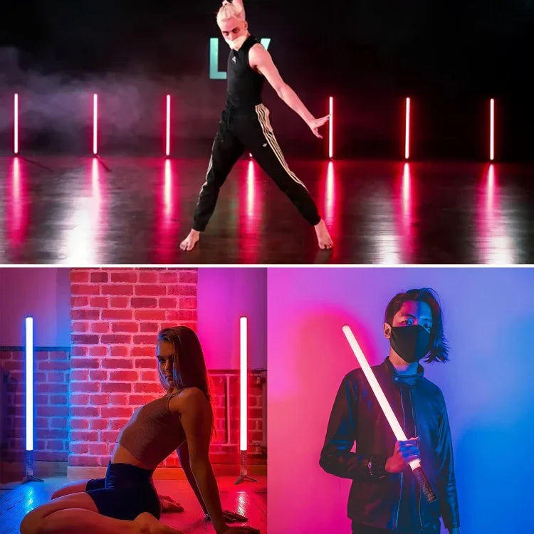 LUXCeO Mood1 50cm RGB Colorful Atmosphere Rhythm LED Stick Handheld Video Photo Fill Light with Tripod, 50cm with Tripod