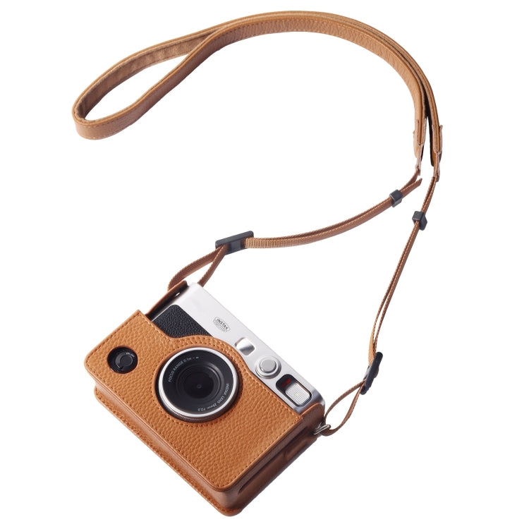 Túi da thật nguyên thân cho máy ảnh FUJIFILM instax mini Evo kèm dây đeo, Dành cho FUJIFILM instax mini Evo