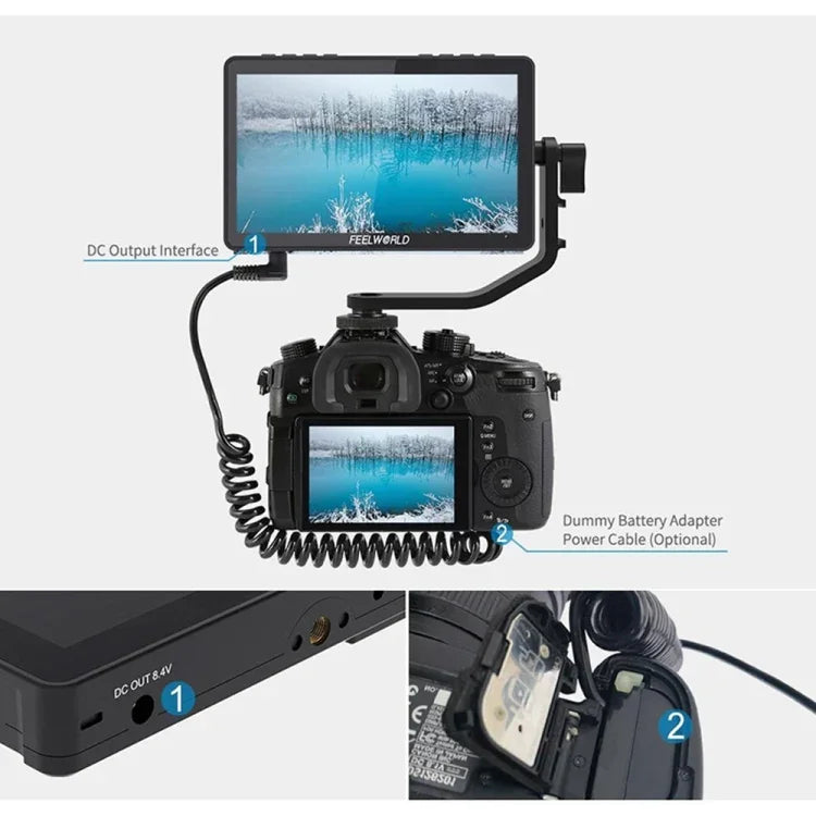 Màn hình trường quay DSLR cảm ứng 6 inch FEELWORLD F5 Pro V4, 3D LUT, 4K HDMI vào ra, tay nghiêng, F5 Pro V4