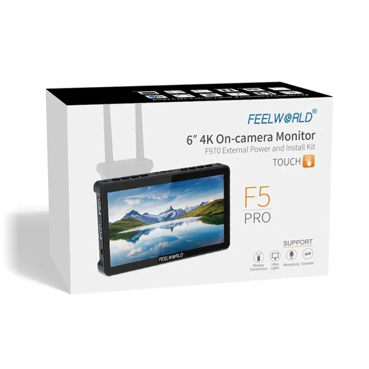 Màn hình trường quay DSLR cảm ứng 6 inch FEELWORLD F5 Pro V4, 3D LUT, 4K HDMI vào ra, tay nghiêng, F5 Pro V4