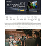 Màn hình trường quay DSLR cảm ứng siêu sáng 10.1 inch 2000nit FEELWORLD LUT11S, 3G-SDI 4K HDMI vào ra 1920 x 1200 IPS Panel, LUT11S