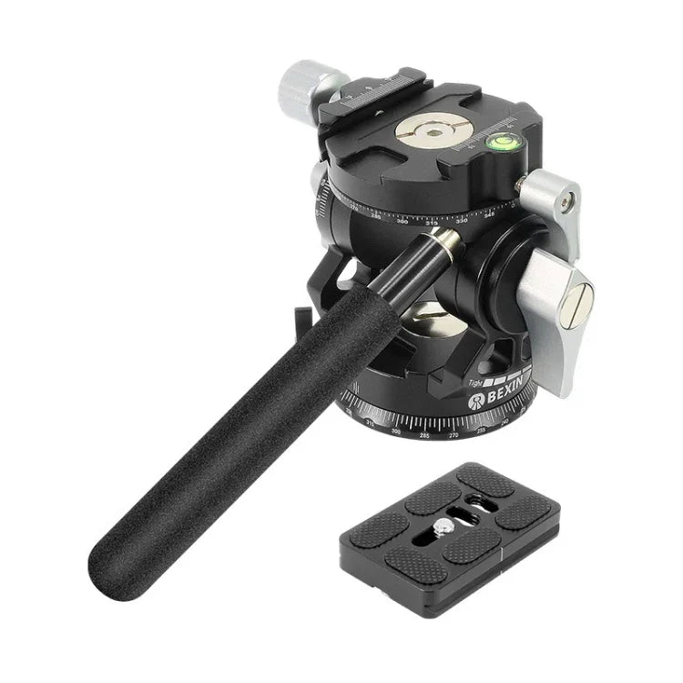 BEXIN DT-02R/S Đầu Kéo Chống Trượt Hành Động Chuyên Nghiệp 2D 720 Độ Toàn Cảnh Cho Chân Máy, Kèm Tấm Tháo Nhanh, DT-02R/S