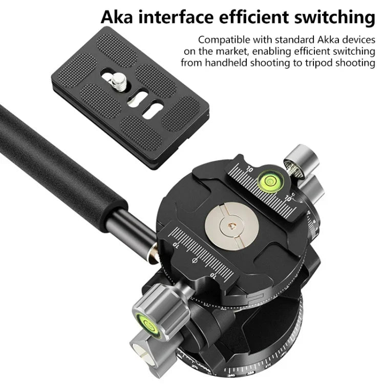 BEXIN DT-02R/S Đầu Kéo Chống Trượt Hành Động Chuyên Nghiệp 2D 720 Độ Toàn Cảnh Cho Chân Máy, Kèm Tấm Tháo Nhanh, DT-02R/S
