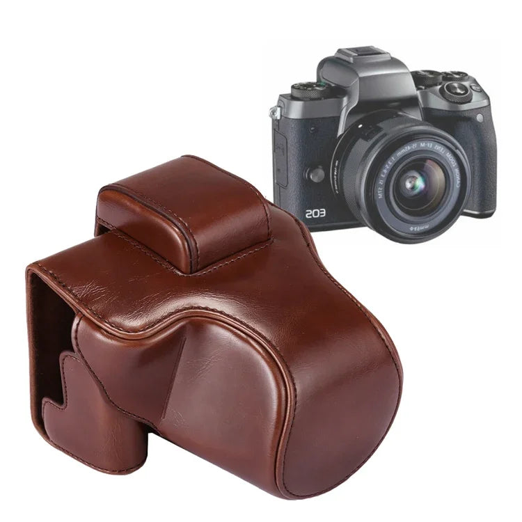 Túi đựng máy ảnh toàn thân bằng da PU có dây đeo cho Canon EOS M5, Dành cho EOS M5