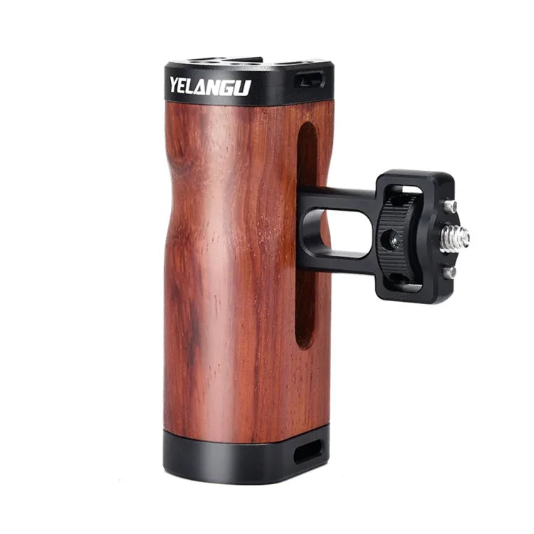 YELANGU LW-B01-2 Tay cầm gỗ bên hông có giá đỡ Cold Shoe cho khung bảo vệ camera LW-B01, LW-B01-2