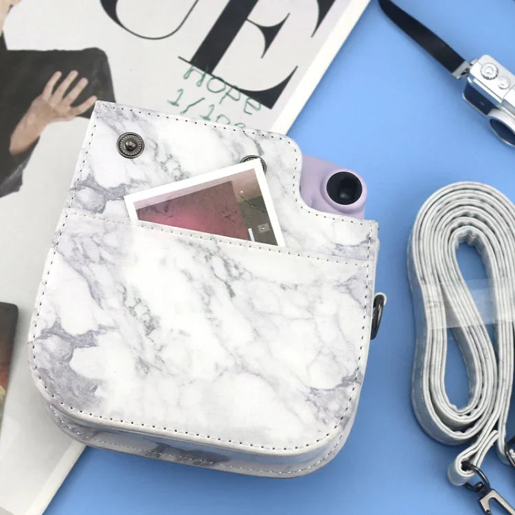 Túi đựng máy ảnh vỏ da toàn thân Marble cho FUJIFILM instax mini 11 / 9 / 8 kèm dây đeo