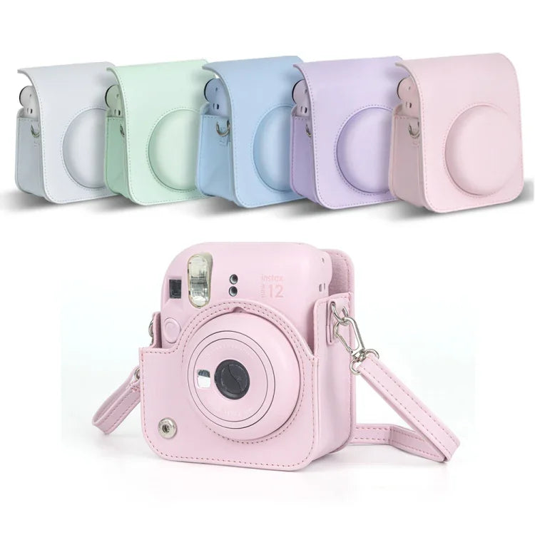 Túi đựng máy ảnh da nguyên thân cho FUJIFILM instax mini 12 kèm dây đeo