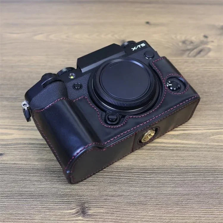 Vỏ nửa máy ảnh da PU ren 1/4 inch cho FUJIFILM X-T5, Dành cho FUJIFILM X-T5