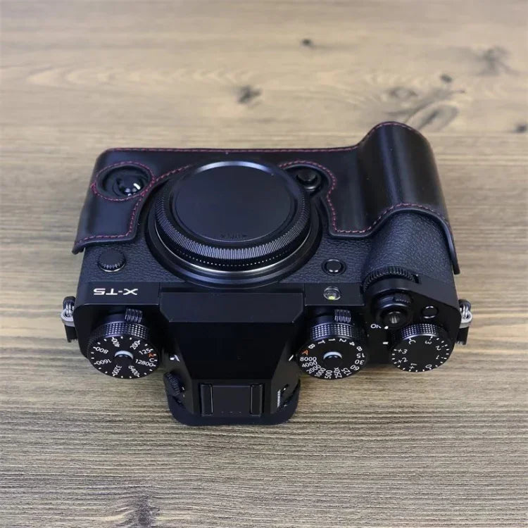 Vỏ nửa máy ảnh da PU ren 1/4 inch cho FUJIFILM X-T5, Dành cho FUJIFILM X-T5
