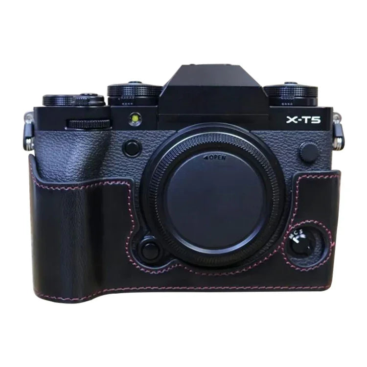 Vỏ nửa máy ảnh da PU ren 1/4 inch cho FUJIFILM X-T5, Dành cho FUJIFILM X-T5