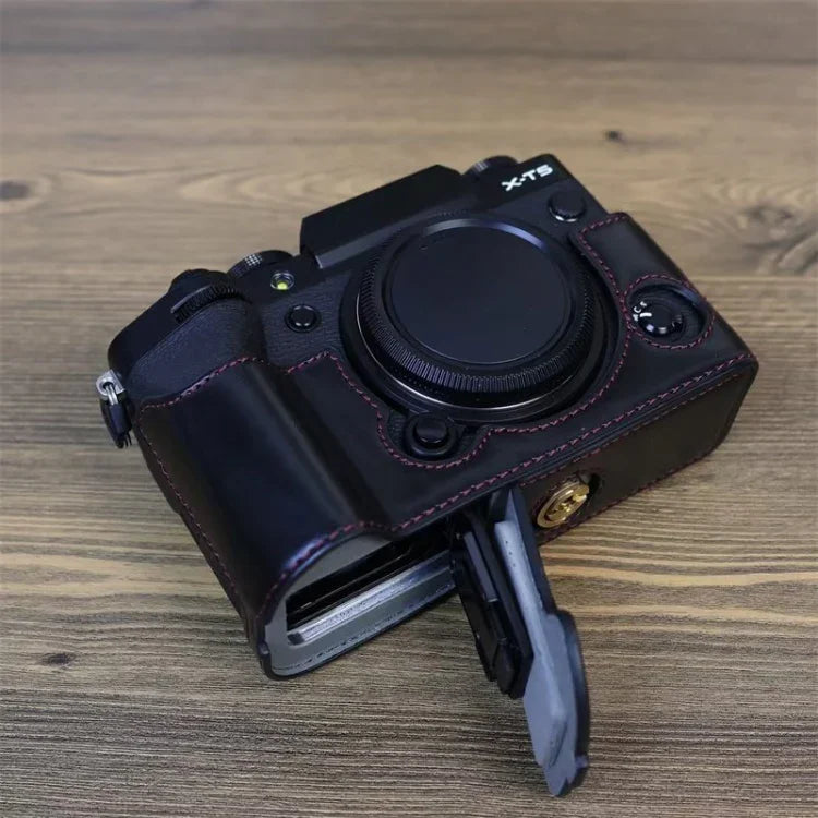 Vỏ nửa máy ảnh da PU ren 1/4 inch cho FUJIFILM X-T5, Dành cho FUJIFILM X-T5