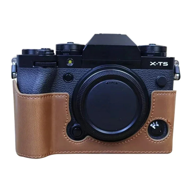 Vỏ nửa máy ảnh da PU ren 1/4 inch cho FUJIFILM X-T5, Dành cho FUJIFILM X-T5