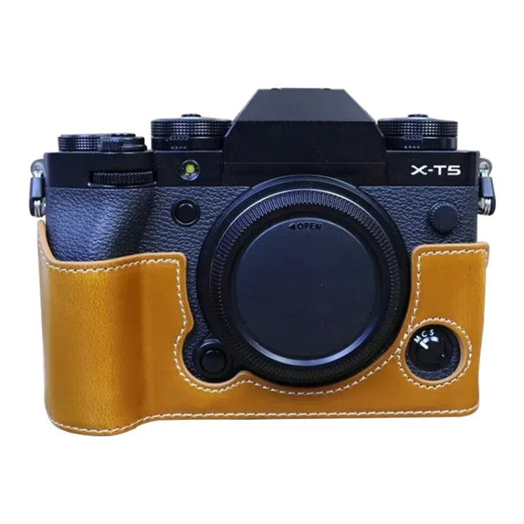 Vỏ nửa máy ảnh da PU ren 1/4 inch cho FUJIFILM X-T5, Dành cho FUJIFILM X-T5