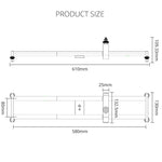 YELANGU YLG0119A Thanh ray trượt ghép nối 60cm + Khóa ray xe đẩy cho máy ảnh SLR / máy quay phim, Thanh ray 60cm + Khóa ray