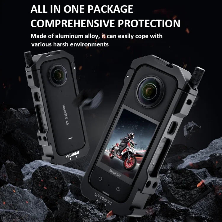 Vỏ khung mở rộng kim loại cho Insta360 X3 YELANGU LW-ONE X3, LW-ONE X3