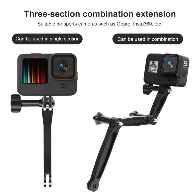 Tay Cầm Mở Rộng Nhôm Khớp Nối Cho GoPro, Insta360, DJI và Các Máy Quay Hành Động Khác, Chiều Dài: 8.8cm, 8.8cm