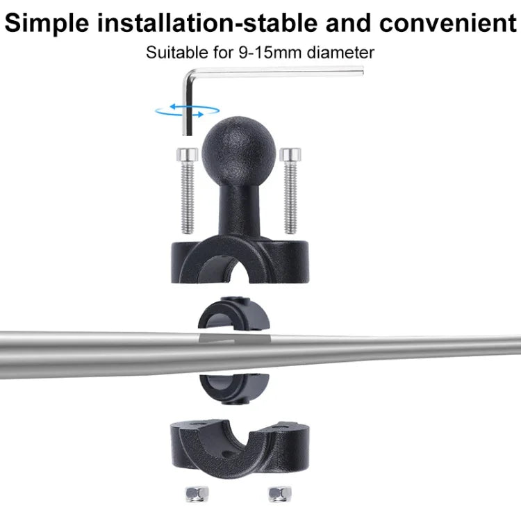 Giá đỡ tay cầm ghế trước ô tô 25mm kèm adapter chân máy & vít cho GoPro, Insta360, DJI và các máy quay hành động khác, 25mm 22cm