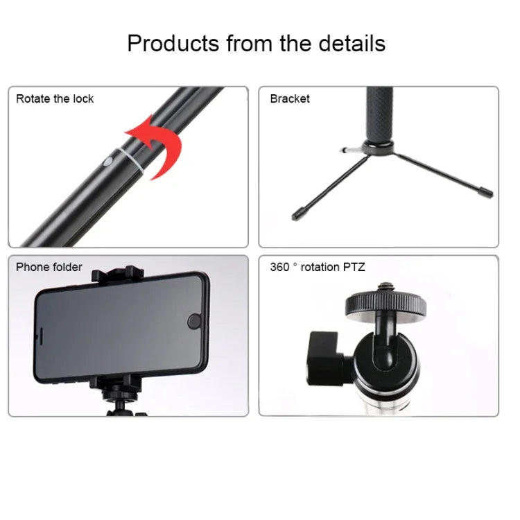 Giá Đỡ Chân Máy Gấp Được Tay Cầm 30-93cm Đa Năng Gậy Tự Sướng Monopod cho GoPro, Insta360, DJI và Các Máy Ảnh Hành Động Khác, Điện Thoại, Chiều Dài: 30-93cm