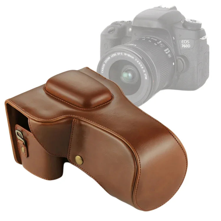 Túi da PU bảo vệ toàn thân cho máy ảnh Canon EOS 760D / 750D (ống kính 18-135mm), Dành cho EOS 760D