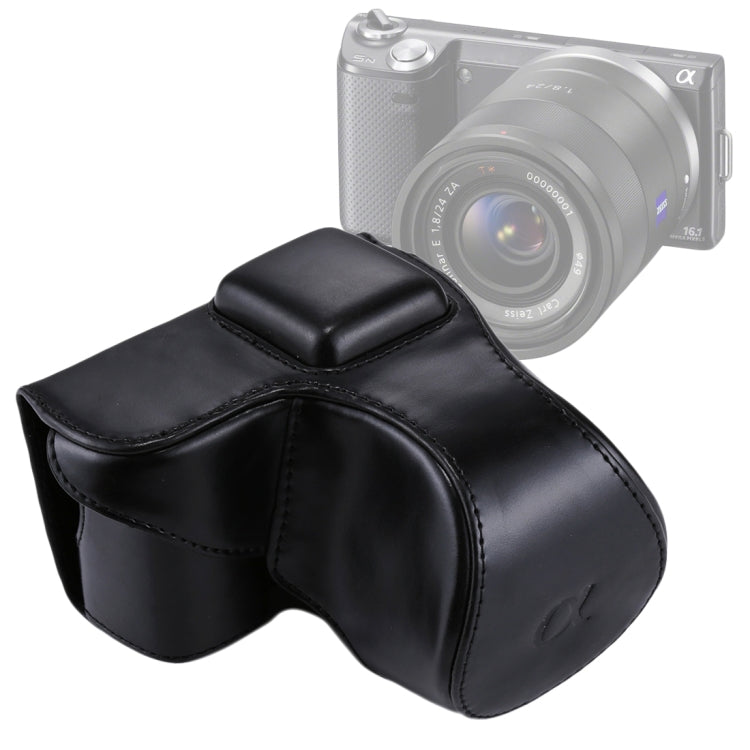 Túi đựng máy ảnh toàn thân bằng da PU có dây đeo cho Sony NEX 5N / 5R / 5T (ống kính 16-50mm / 18-55mm), Dành cho Sony NEX 5N