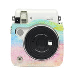 Túi đựng máy ảnh bảo vệ bằng da PU họa tiết tranh sơn dầu cầu vồng cho máy ảnh FUJIFILM Instax Mini70, Tranh sơn dầu cầu vồng