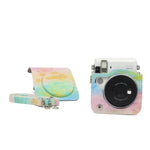 Túi đựng máy ảnh bảo vệ bằng da PU họa tiết tranh sơn dầu cầu vồng cho máy ảnh FUJIFILM Instax Mini70, Tranh sơn dầu cầu vồng