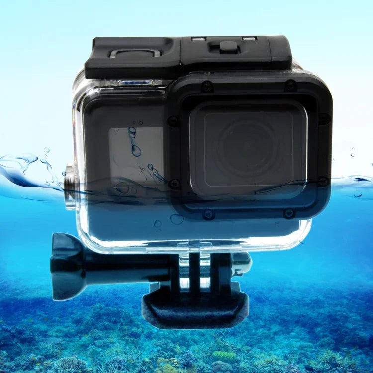 Vỏ bảo vệ chống nước 30m cho GoPro HERO6 /5 + Nắp lưng rỗng có khóa, giá đỡ cơ bản & ốc vít, không cần tháo ống kính (GP413), Vỏ bảo vệ + Nắp lưng