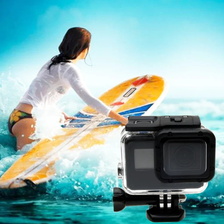 Vỏ bảo vệ chống nước 30m cho GoPro HERO6 /5 + Nắp lưng rỗng có khóa, giá đỡ cơ bản & ốc vít, không cần tháo ống kính (GP413), Vỏ bảo vệ + Nắp lưng