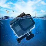 Vỏ bảo vệ chống nước 30m cho GoPro HERO6 /5 + Nắp lưng rỗng có khóa, giá đỡ cơ bản & ốc vít, không cần tháo ống kính (GP413), Vỏ bảo vệ + Nắp lưng