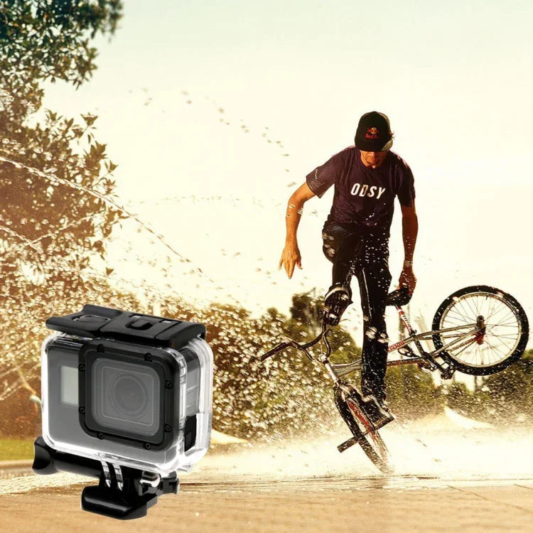 Vỏ bảo vệ khung xương cho GoPro HERO6 /5 + Nắp lưng rỗng có khóa gắn cơ bản & ốc vít, Không cần tháo ống kính, Nắp lưng rỗng