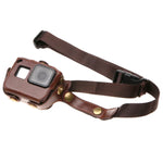 Vỏ da PU cho GoPro HERO7 Black /6 /5 kèm dây đeo cổ & nút bấm, Da PU (Nâu), Da PU (Cà phê), Da PU (Đen)