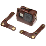 Vỏ da PU cho GoPro HERO7 Black /6 /5 kèm dây đeo cổ & nút bấm, Da PU (Nâu), Da PU (Cà phê), Da PU (Đen)