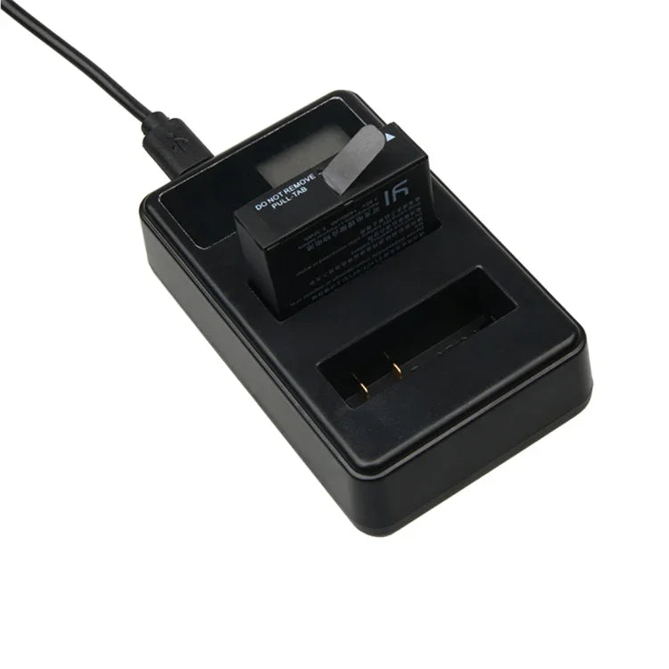 Bộ sạc pin đôi màn hình LCD kèm cáp USB cho camera thể thao Xiaoyi 4K, Hiển thị dung lượng sạc (XM47), Bộ sạc pin màn hình LCD