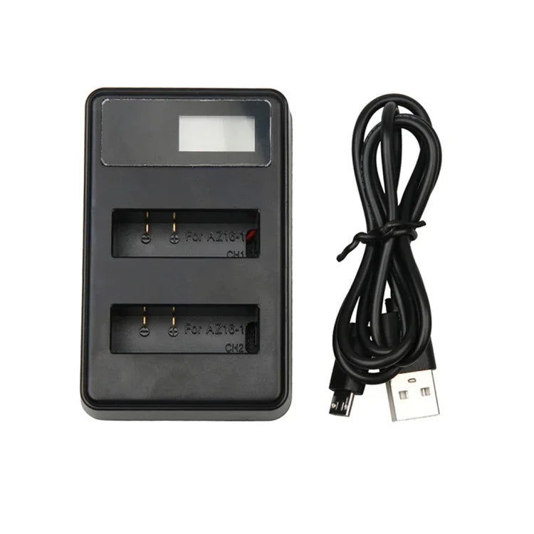 Bộ sạc pin đôi màn hình LCD kèm cáp USB cho camera thể thao Xiaoyi 4K, Hiển thị dung lượng sạc (XM47), Bộ sạc pin màn hình LCD